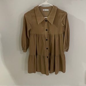 I am selling a dress from zara,size 9,and color is light brown